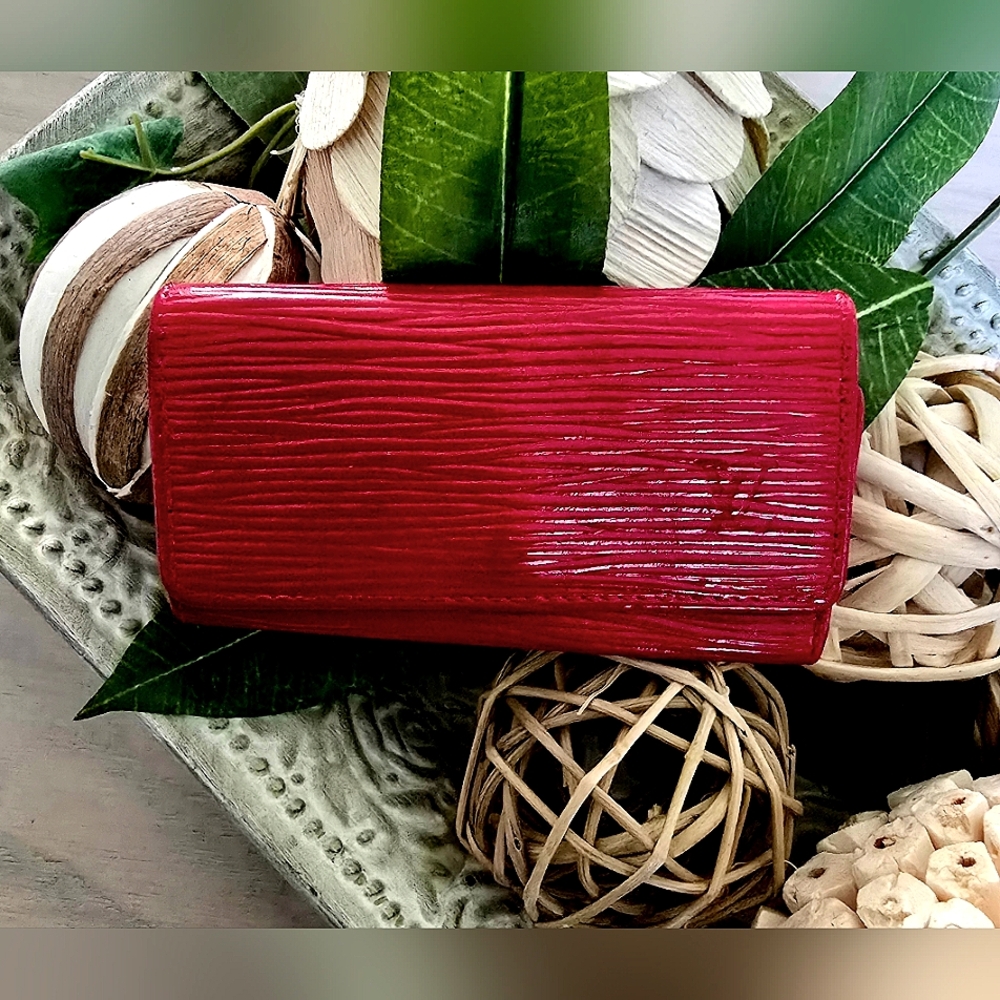 Louis Vuitton Vintage Red Epi 4 Key Holder